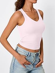 Trendy Queen Womens Tank Tops Double Lined Crop
