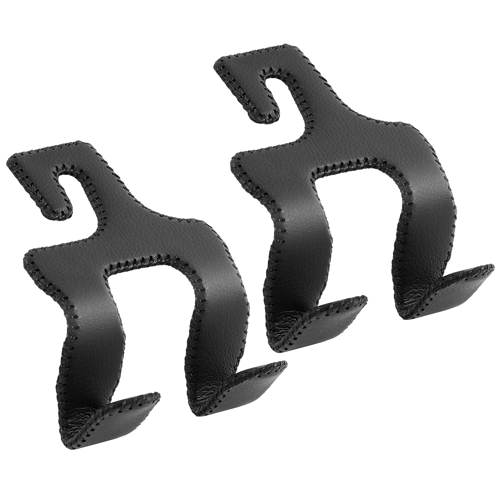 Photo 1 of TISOHUGO Upgraded Headrest Hooks for Purses and Bags, 2 in 1 Car Back Seat Head Rest Hanger Matching Cars Interior Genuine Leather Vehicle Storage Holder Hook, 2 Pack, Black