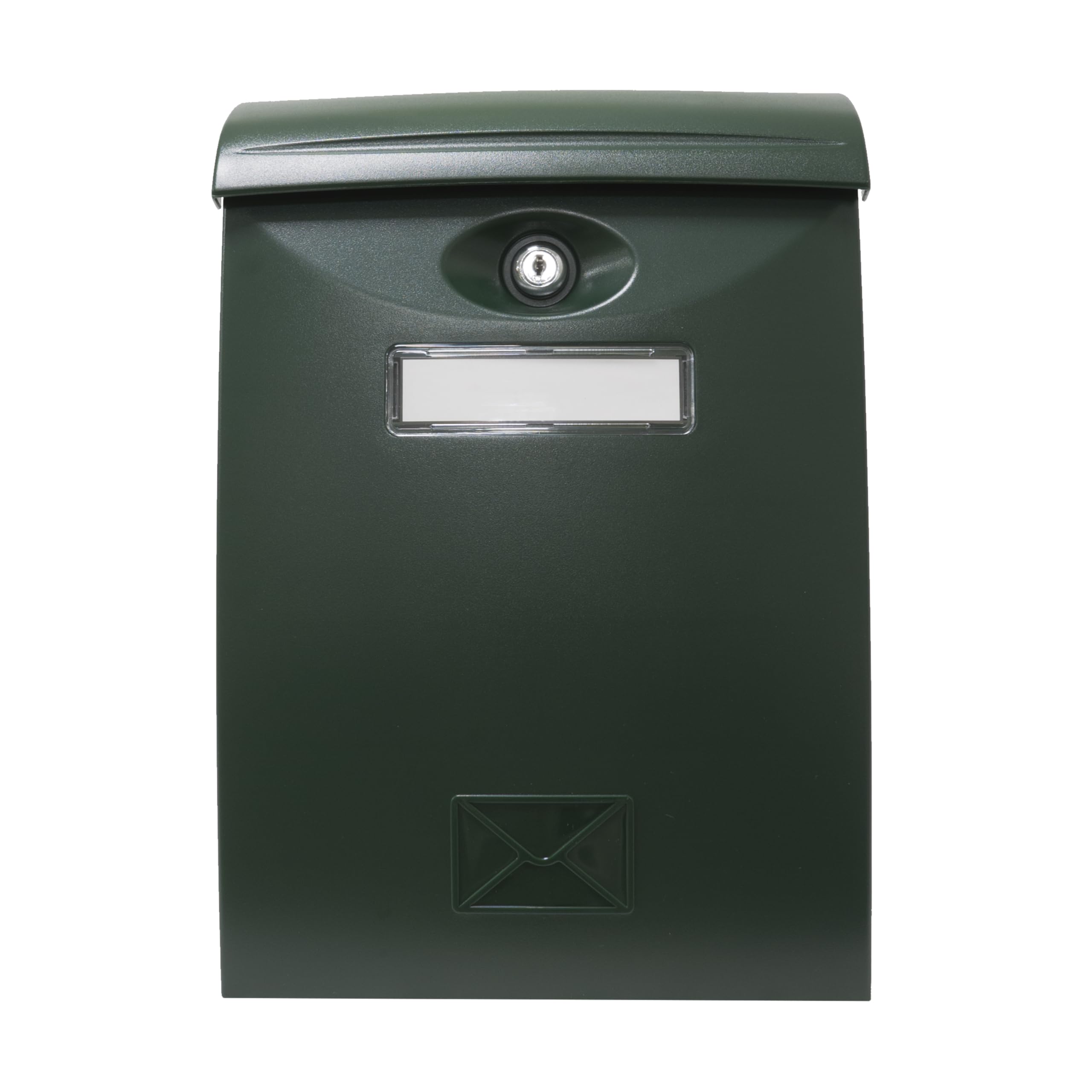 Amig - Letter Box Model 7 for Outdoor Use | Modern Design with Viewing Window | Easy Installation | Secure with Lock and 2 Keys | Ideal for DIN A4, Green, Plastic
