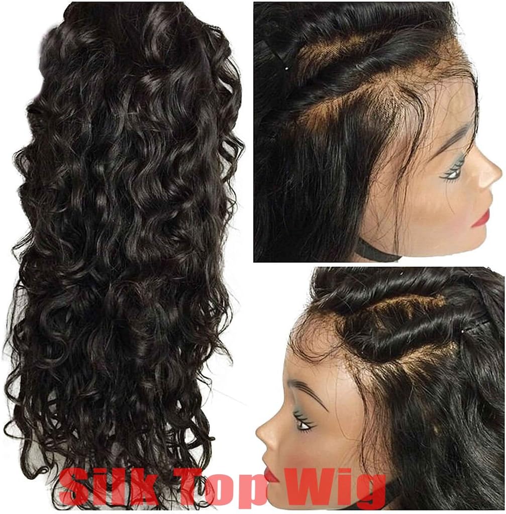 Helene Hair Natural Wave Silk Top Lace Wigs Brazilian Virgin Hair Lace Front Wigs With Baby Hair 130% Density (16")