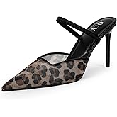 QIY Mesh Heels for Women Pumps Closed Pointed Toe High Heels Stiletto Heeled Mules Sandals Dress Shoes