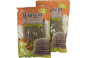 APEXY Sweet Potato Glass Noodles Straight Cut, Japchae Noodles, Korean Vermicelli Pasta, Fat-free and Gluten-free, 100% Sweet Potato Starch, No Additive, No Alum inside, 10.58oz (Pack of 2)