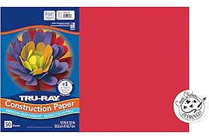 Pacon 102994 Lot de 50 feuilles de papier de construction sulfites Tru-Ray Rouge 30,5 x 45,7 cm