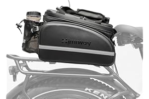 Himiway Bike Rear Rack Bag 10L Maximum 35L Large Capacity Bike Trunk Travel Bag Waterproof Carbon Leather Bicycle Expandable Shoulder Bag Rear Seat Cargo Bag for Traveling, Camping and Outdoor