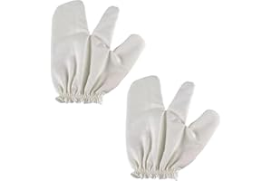 Machify 2 Pcs Silk Gloves, Two-Finger Design Garshana Gloves, 8.9 X 7.9 In, Gentle Massage & Body Exfoliating