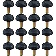 16-Pack Antrader Home Metal Adjustable M6 x 18mm Threaded Stem Furniture Table Desk Glide Leg Leveler Leveling Foot Adjuster Pad 23mm Base Diameter