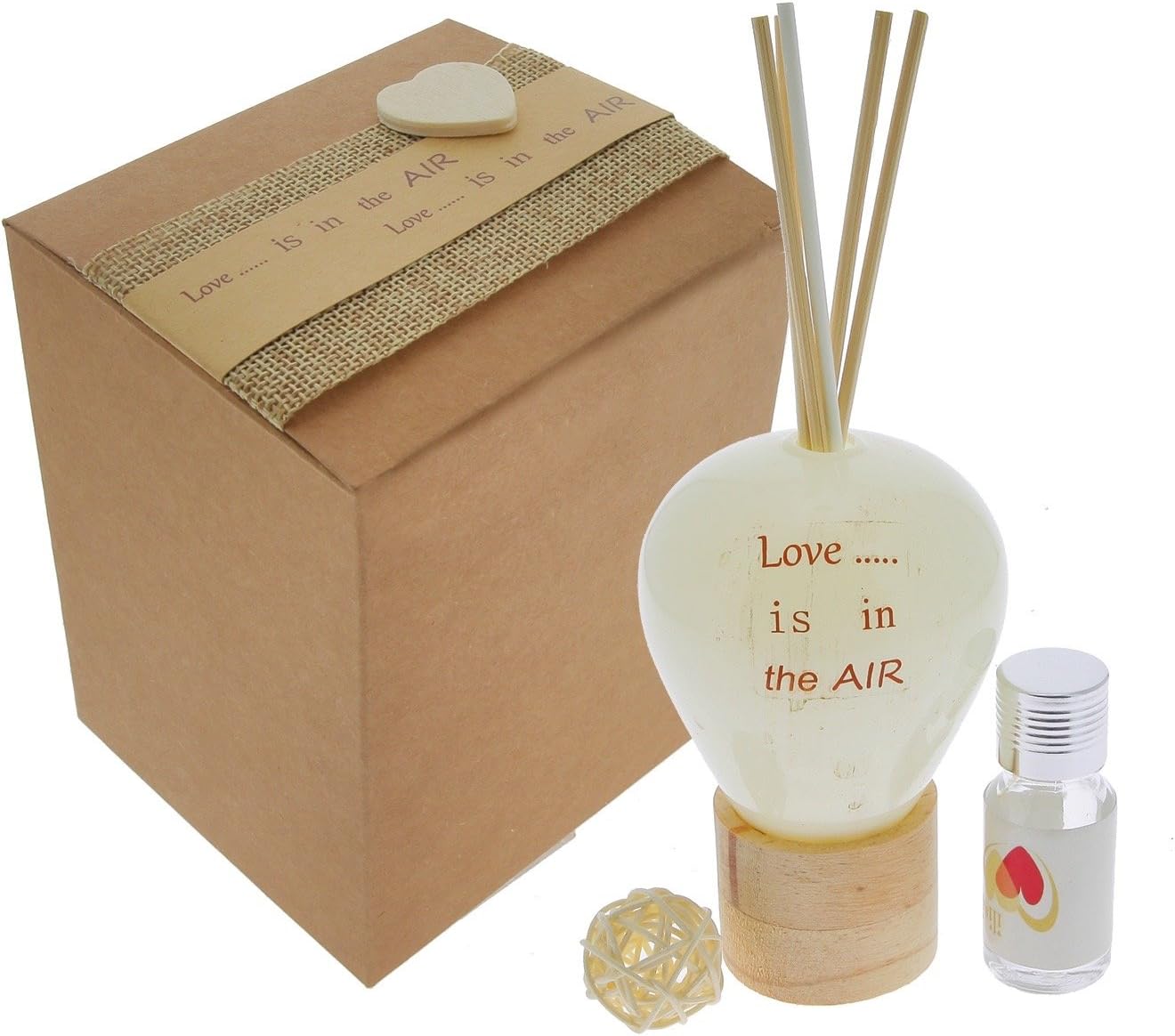 Set of 3 Reed Diffuser Hot Air Balloon Small Glass/Wood 7 x 10 + Perfume C/AST.