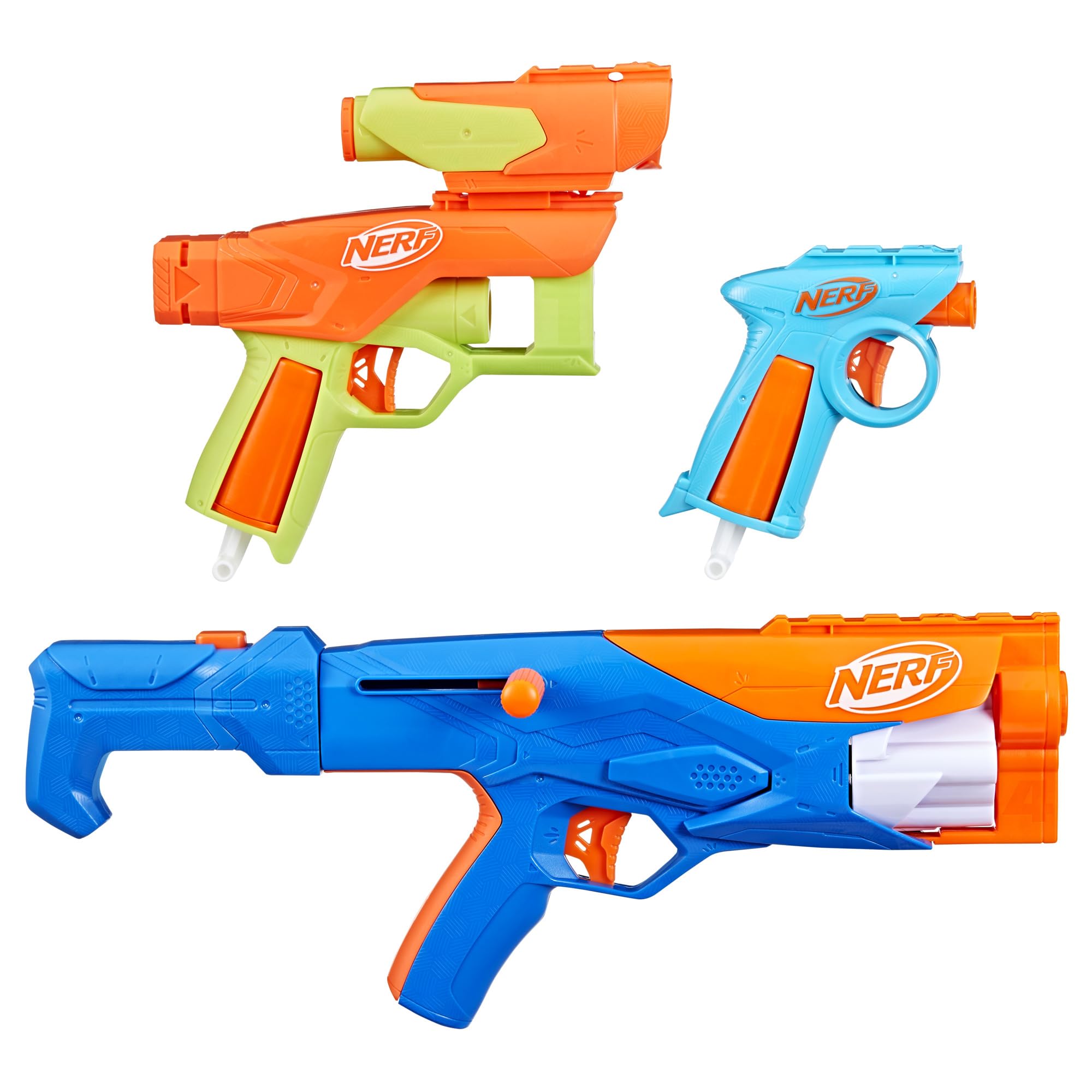 Nerf N Series Gear Up Pack, 3X Blasters, 18 Nerf N1 Darts, Kids Gifts, Outdoor Games, Ages 8+