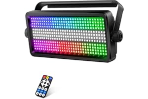 LED Stage Strobe Effect Light – 150W RGBW DJ Light with 48 Zones Chasing by Remote DMX Control Sound Activated Auto Play Wall