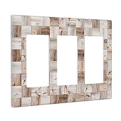3d Vintage Wood Squares Pattern Triple Rocker