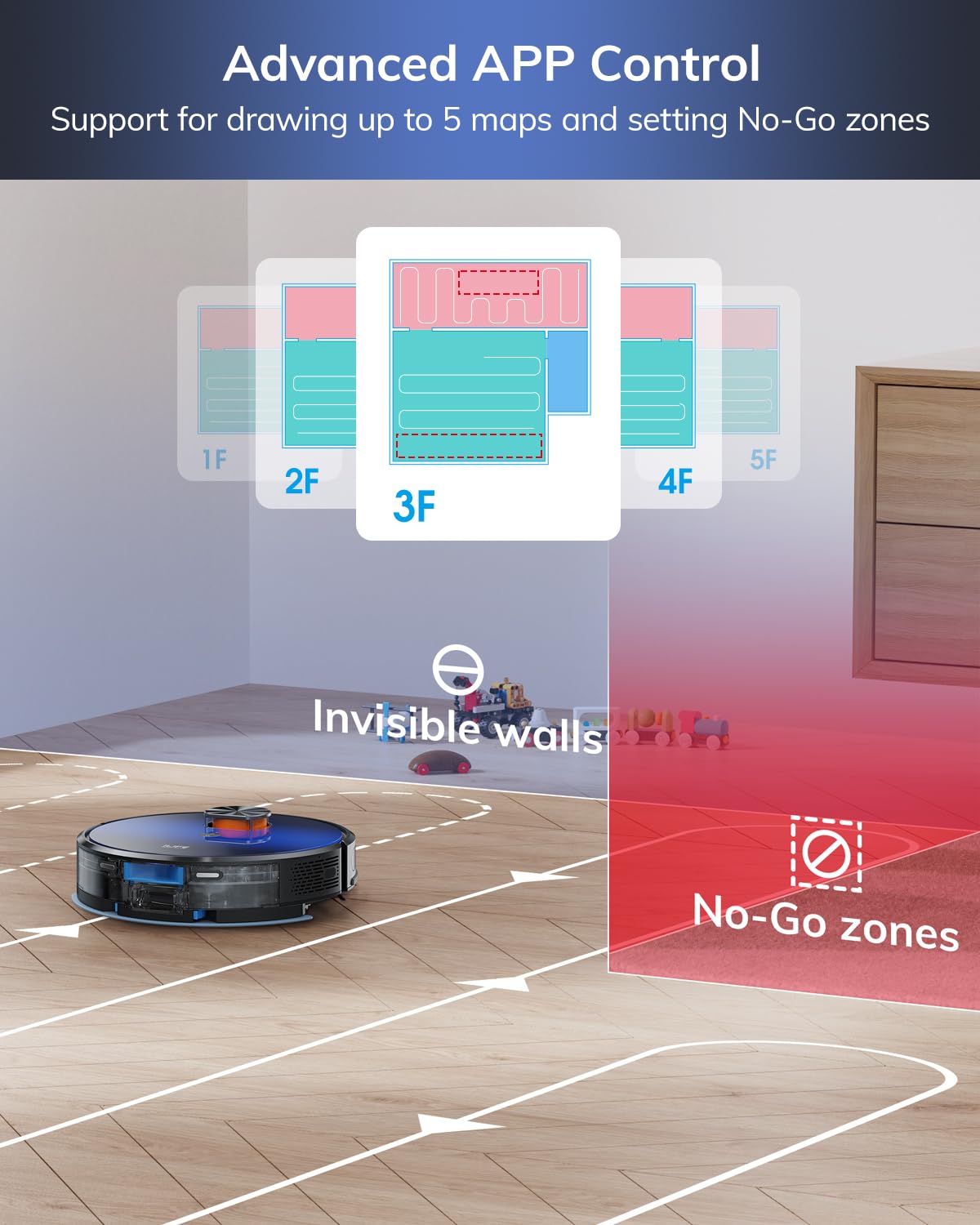 ILIFE Robot Vacuum and Mop Combo, Self Emptying for 60 Days of Cleaning, 3000Pa Suction and Lidar Navigation, Smart Mapping, Wi-Fi/App/Alexa Control, for Pet Hair Carpet Hard Floor, T10s