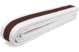 AAMA Martial Arts Belt White Belt with Mixed Color Stripe for Martial Arts - Taekwondo Karate Judo