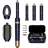 Homdigrk 6 in 1 Professional Hot Air Styler,Powerful Hair Dryer for Fast Drying, Smoothing & Volumizing, No Heat Damage, Professional Blowout Tool with Travel Case - Prussian Blue