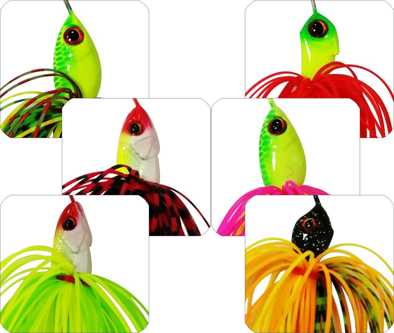 JSHANMEI Fishing Spinnerbait Lures Kit, Hard Metal Spinner Bait Jig Lures Buzzbait Swimbait for Pike Bass Trout Salmon Freshwater Saltwater Fishing : Sports & Outdoors