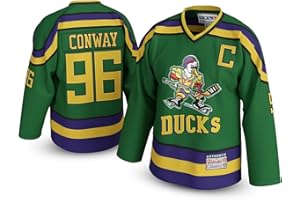 UNLC Charlie Conway #96 Mighty Ducks Kids Jersey – 90s Movie Ice Hockey Shirt with Stitched Letters, Youth Sizes S–XL