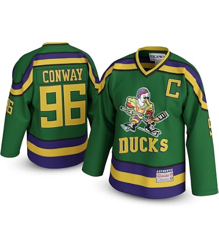 Amazon.com: UNLC Youth Conway #96 Mighty Ducks Hockey Jersey