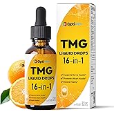 Optiwav TMG Trimethylglycine Liquid Drops - Betaine High Absorption Methylated Vitamins Supplement for Homocysteine Methylation & Heart Health Support - Orange Flavor Gluten Free Vegan - 2 fl oz