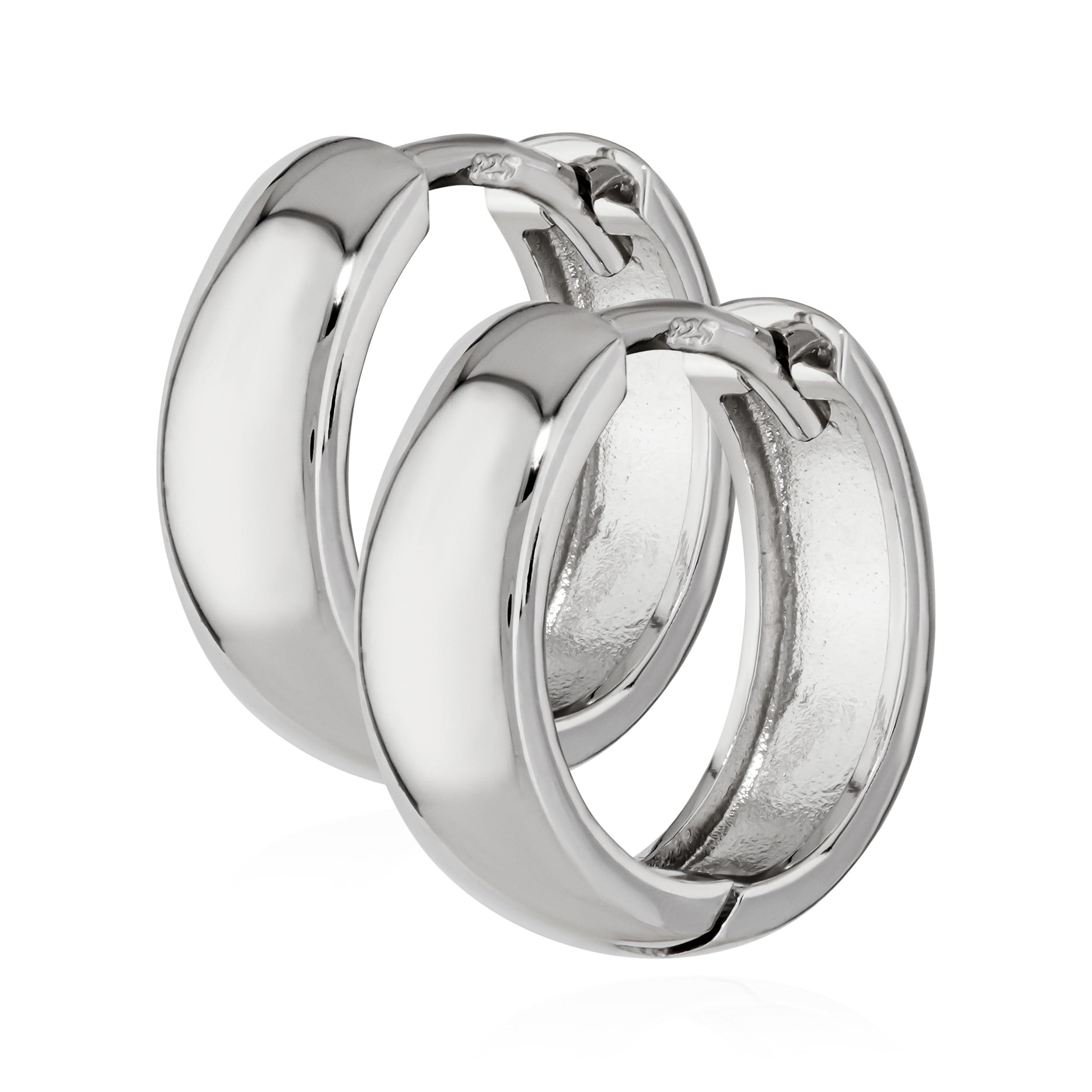 NKlaus silver pair 925 sterling silver hinged earrings 14 x 4,2mm tarnish resistant 4809