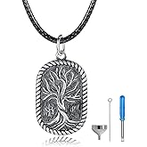 Men Cremation Necklace for Ashes - 925 Sterling Silver Cross Celtic Knot Wing Skull Keepsake Urn Pendant Ash Holder Jewelry Memorial Gift Unisex