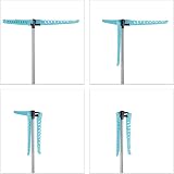 Relaxdays Foldable Ironing Tidy Stand, 3 Arms, 128x56.5cm, Silver/Turquoise view 6