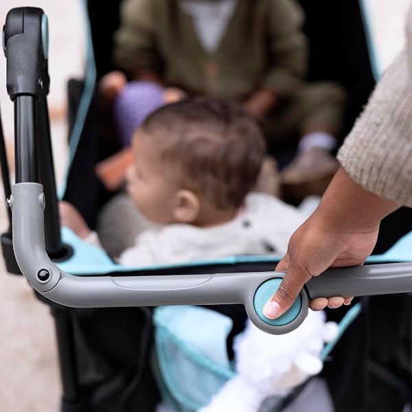 INGENUITY INGENUITY POP ‘N RIDE LIGHTWEIGHT STROLLER WAGON – FACE-TO-FACE SEATS FOR 2 WITH 3-POINT HARNESSES & SUN CANOPY