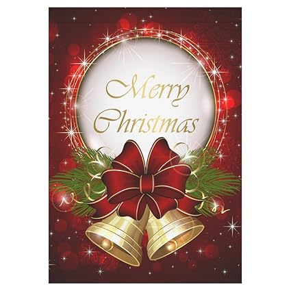 Amazon Com Interestprint Red Christmas Bell Bow Polyester Garden