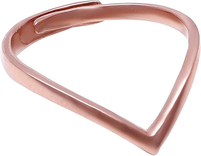 Buy GIVA 925 Sterling Silver Rose Gold Wishbone Ring, Adjustable