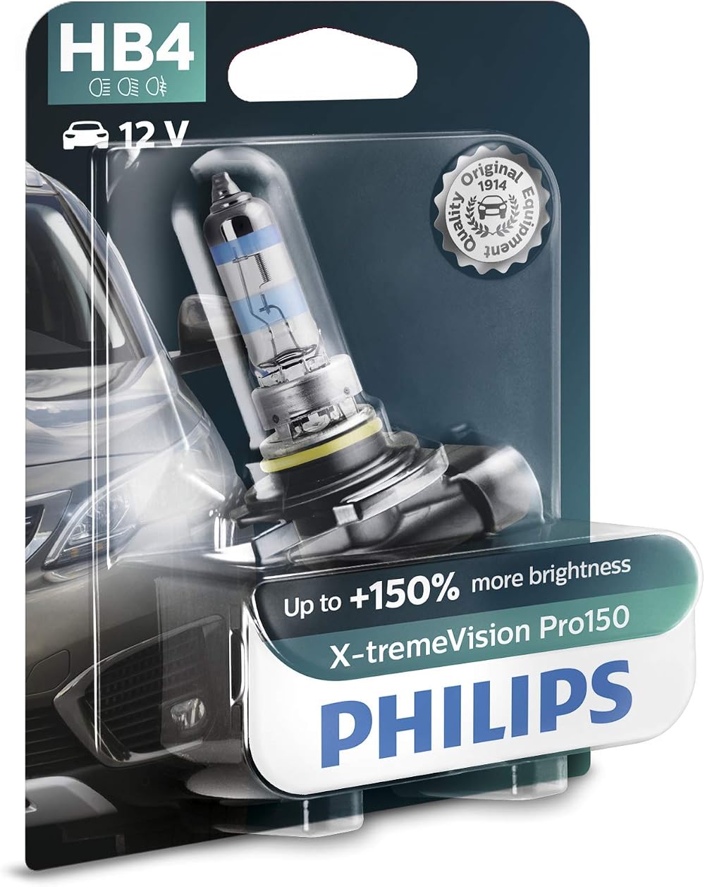 Philips X-tremeVision Pro150 HB4 Car Headlight Bulb 150% Brightness
