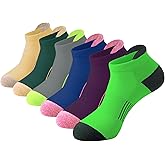 JOYNÉE Womens Ankle Athletic Low Cut Tab Socks Cushioned Running Sports 6 Pack