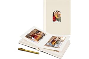 Remowith Premium Small Photo Album 4x6 with 30 Pockets, Linen Cover Memory Book with Writing Space Ideal for Wedding Photo Albums, Baby Books, and Travel Journals, Beige