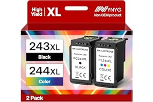 NYNYG 243 244 XL for Canon TS3420 Ink Cartridge Compatible for Canon Ink 245 246 XL PG-243 CL-244 XL for Pixma TS3420 TR4520 