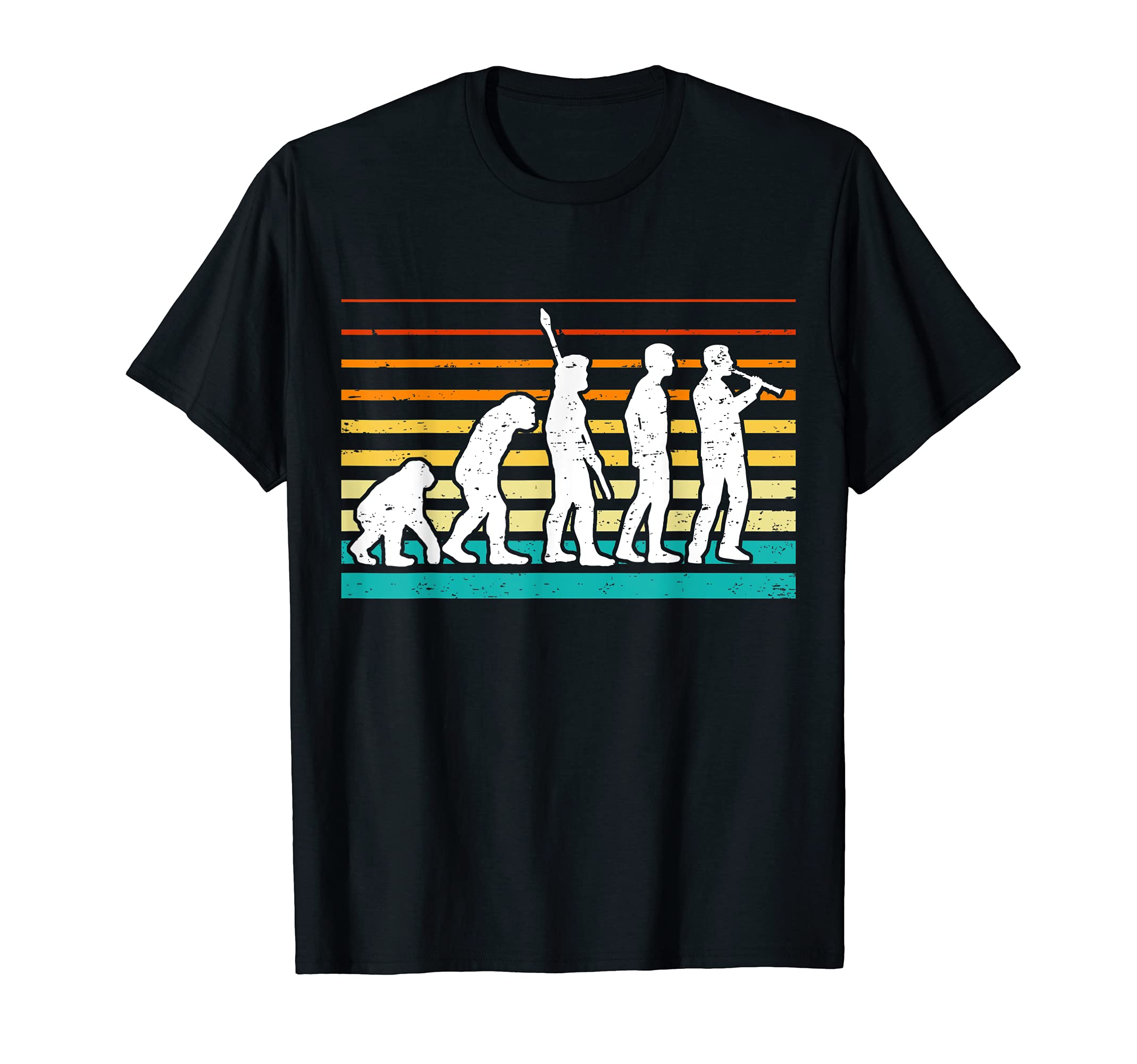 Vintage Flute Player Graphic Flutist I Evolution T-Shirt