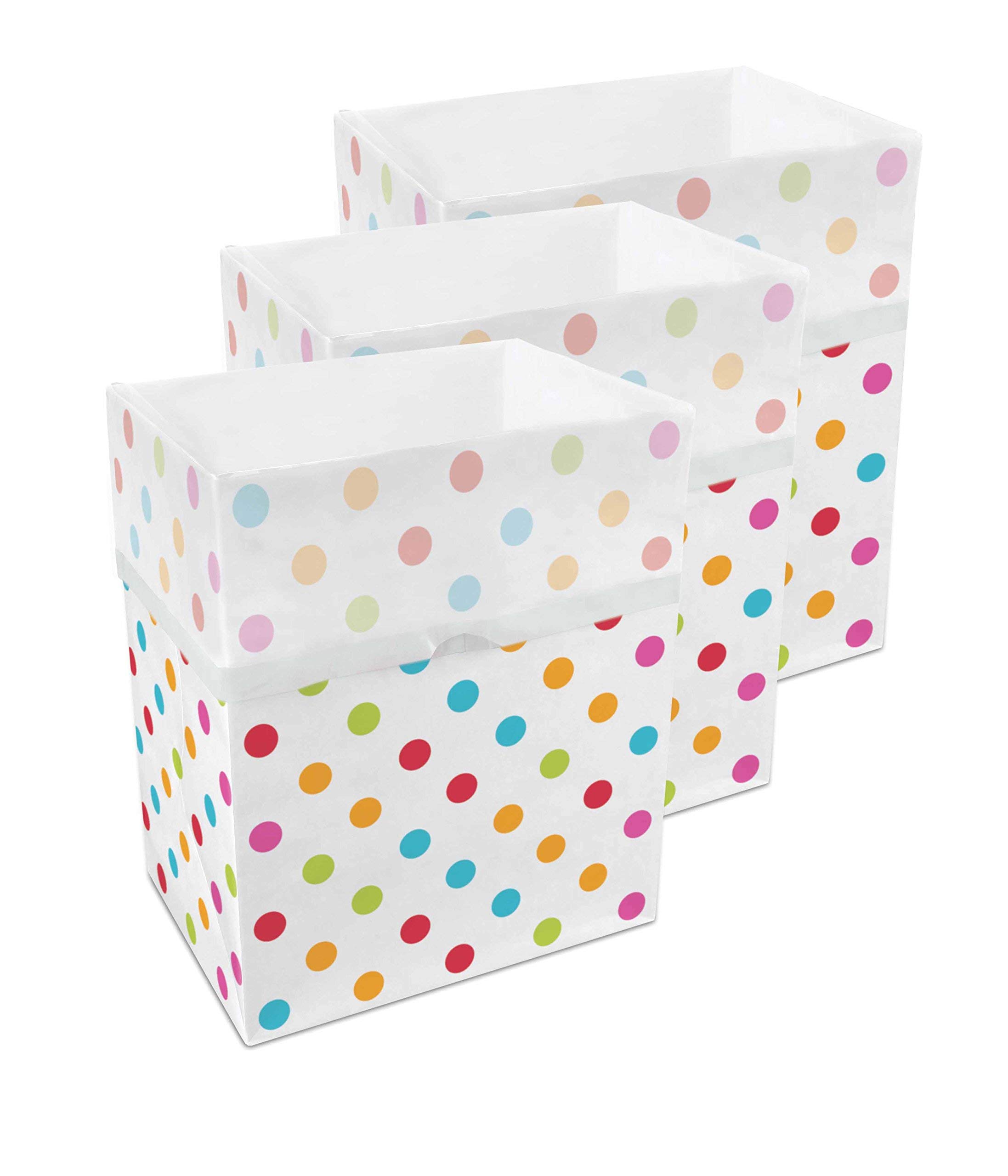 Clean Cubes 13 Gallon Disposable Trash Cans & Recycling Bins, 3 Pack (Polka Dot)