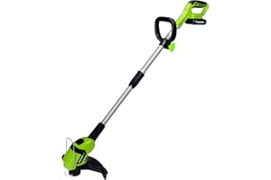EARTHWISE POWER TOOLS BY ALM Earthwise LST02010 20-Volt 10-Inch Cordless String Trimmer, 2.0Ah Battery & Fast Charger Included, One Size