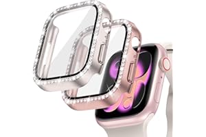 Goton 2-Pack Bling Case for Apple Watch Series 11/10 Screen Protector 42mm, Women Glitter Diamond Rhinestone Bumper Face Cover for iWatch Accessories 42 mm