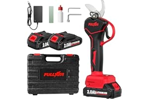 FULLYEA Electric Pruning Shears, Upgraded 1.4" Cutting Diameter Brushless Electric Pruner with 2Pcs 2.0Ah Rechargeable Battery, Power Cordless Pruning Shears for Tree Trimming Branch Cutter