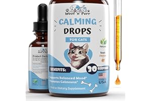 WOOF 'N' PURR Cat Calming Drops - Cat Anxiety Relief - Calm Cat - Anxiety Relief for Cats - Cat Calming - Cat Calming Supplement - Cat Anxiety - Cat Stress Relief - 1 fl oz - Roast Chicken Flavor