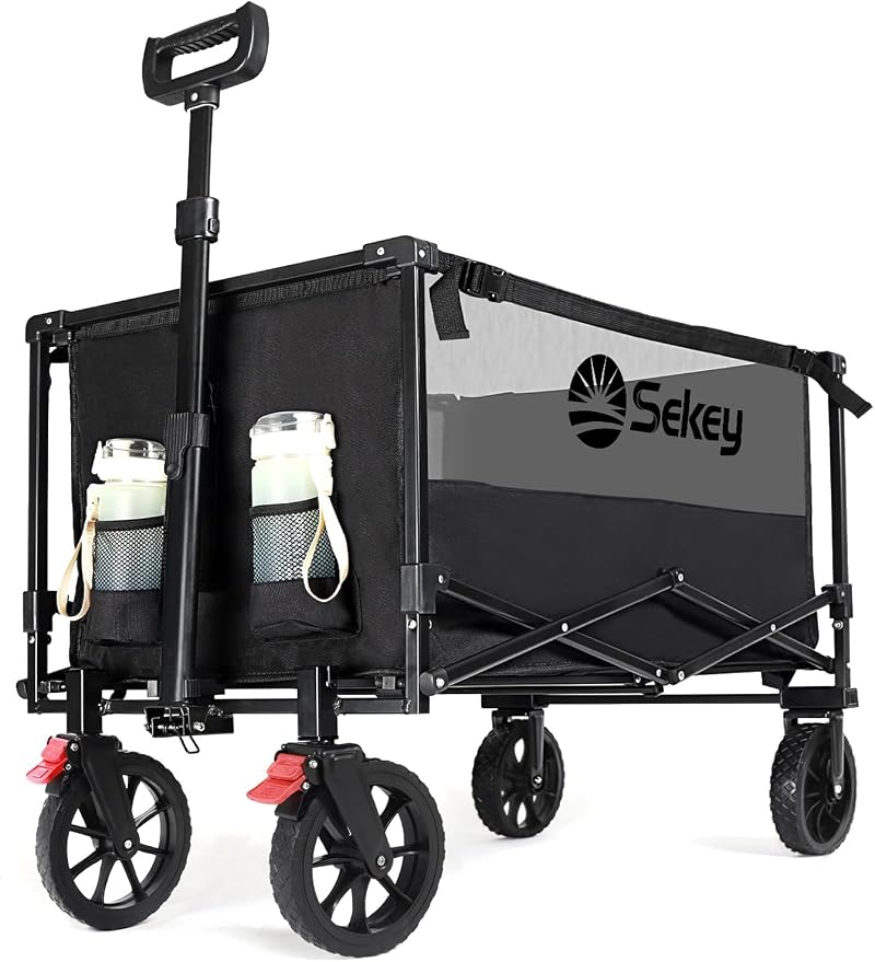 Sekey Folding Trolley 330LBS Capacity Heavy Duty Camping Beach Wagon