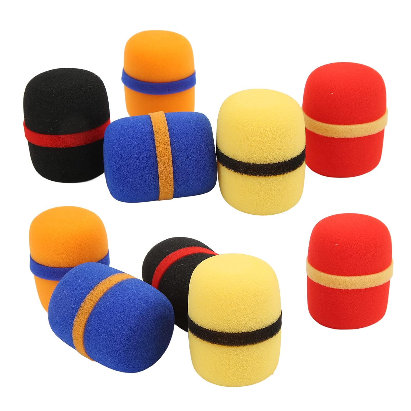 10Pcs Microphone Cover, Colorful Sponge Microphone Windshield Handheld Stage Microphone Windscreen Foam Covers for Studio Karaoke DJ