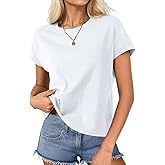 WOWULOVELY Women Cap Sleeve Crop Tops Cotton Boxy T-Shirts Loose Fit Crewneck Tee Short Sleeves Tank Summer Casual Fashion