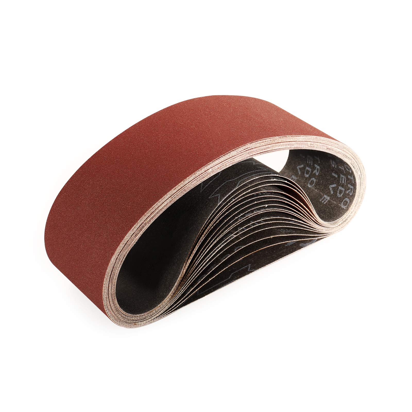 Sruhrak 75 x 533 MM Sanding Belts, 180 Grits Fabric Sanding Belts for Stripping and Sanding - 15 Pack — image 1