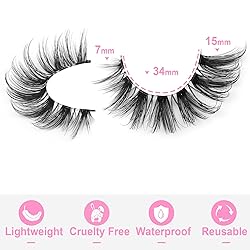 False Eyelashes Clear Band Natural Lashes Wispy Cat