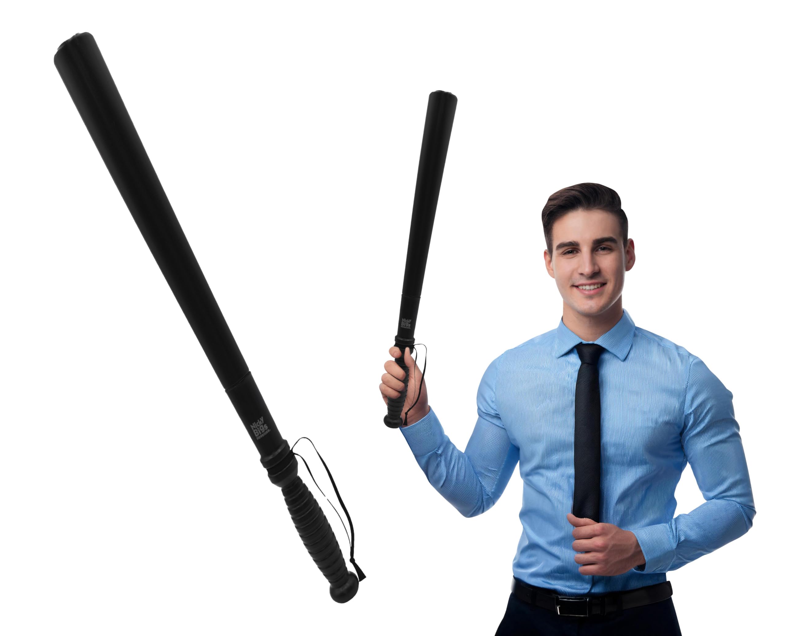 Photo 1 of Nicky Bigs Novelties Deluxe Hollow Toy Large Plastic Police Cop Baton Club Costume Accessory Prop, Black, 20 Inches
