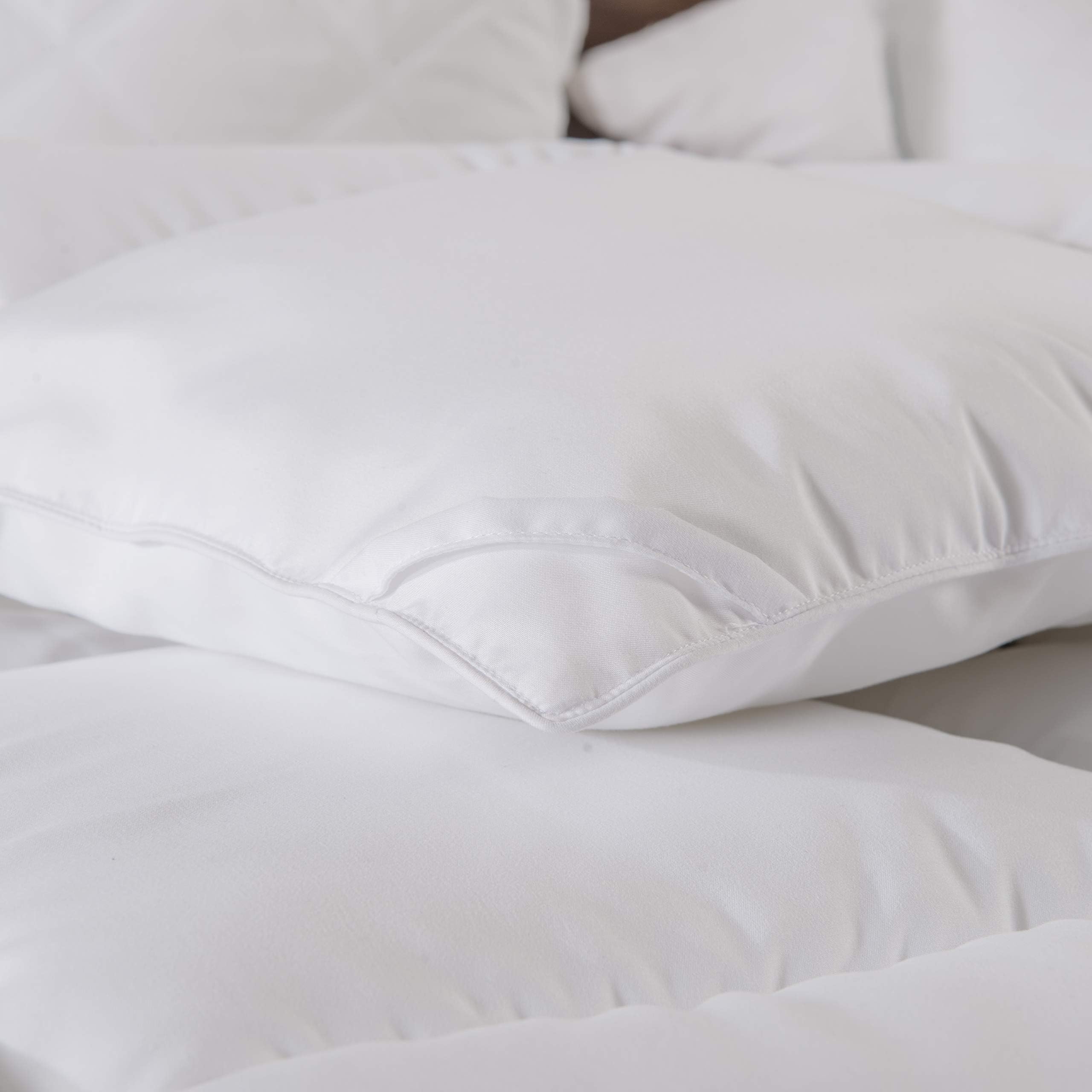 Pillowtop Mattress Pad Cover Queen Size - Hypoallergenic - Cotton Down Alternative Filled Mattress Topper