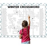Winter Crossword Puzzle, Giant Word Find, Large Poster, Minimalist Gathering Activity, Multiple Sizes (18 x 24 inches)