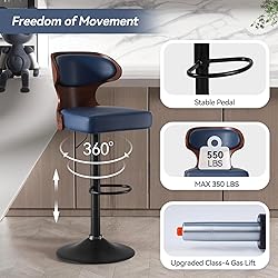 Nalupatio Bar Stools Set of 1 Seat Adjustable