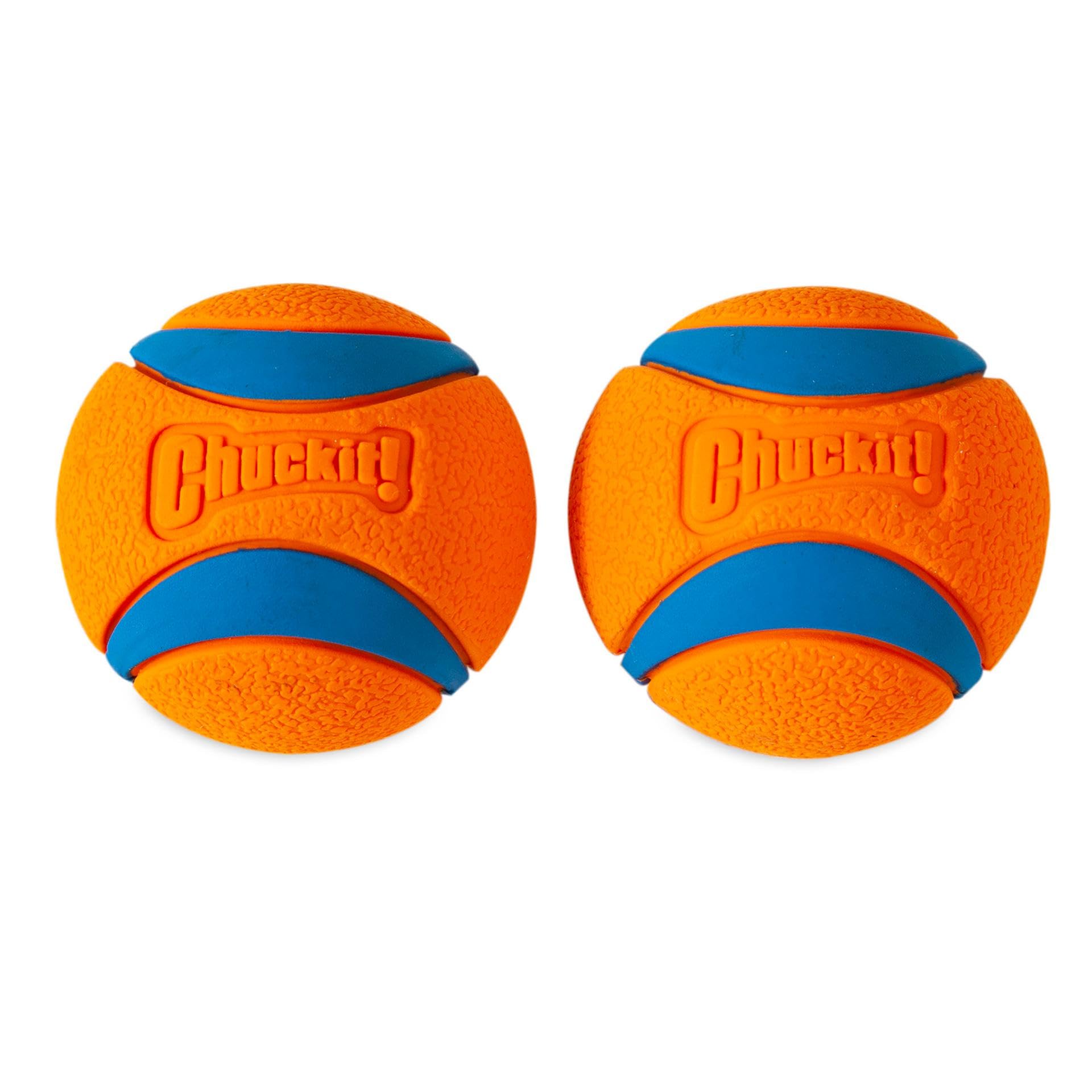 Chuckit! Ultra Ball – Durable High Bounce Rubber Dog Toy for Fetch and Playtime, Compatible with Launcher, Large, 7. 3cm (Pack of 2)