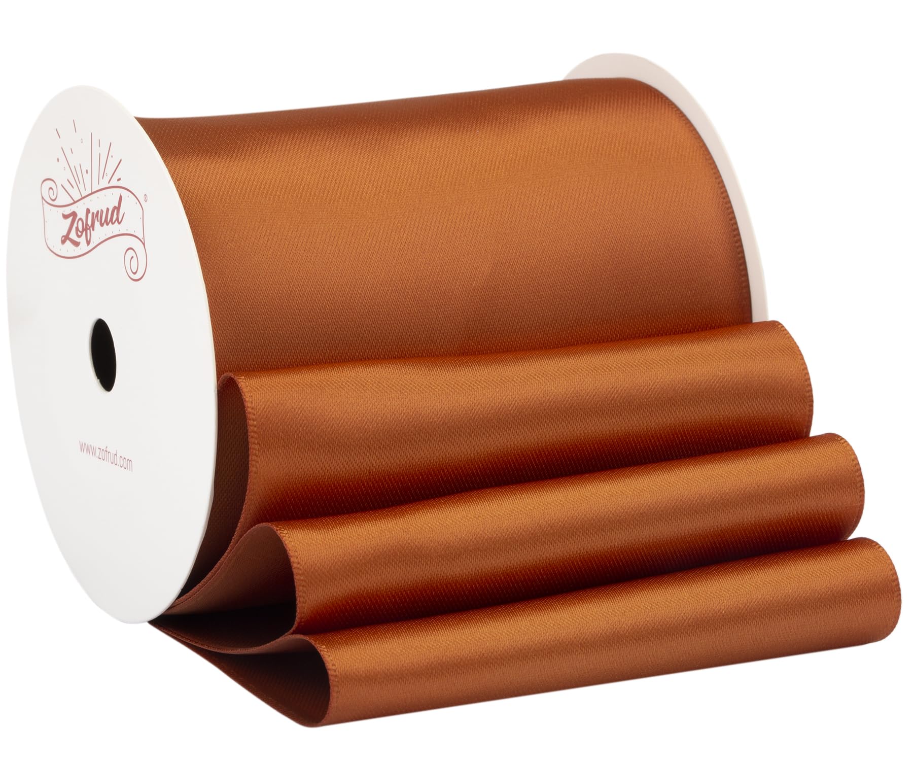 Zofrud Coper Satin Ribbon 89mm x 9 Meters - Large Ribbon Ideal for Bows, Gift Wrapping, Flower Bouquet, and Crafts