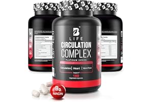 B LIFE COMPANY Butcher’s Broom, Horse Chestnut, L-Arginine and Resveratrol, Circulation Complex | 180 Caps - 45 Days | Made in USA by B Life. (CirculationUSA)
