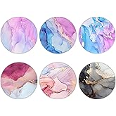 Nsotts (6 Pack) Collapsible Cell Phone Grip for Smartphones,Expanding Cellphone Holder for Phone - Pink Purple Gray Marble